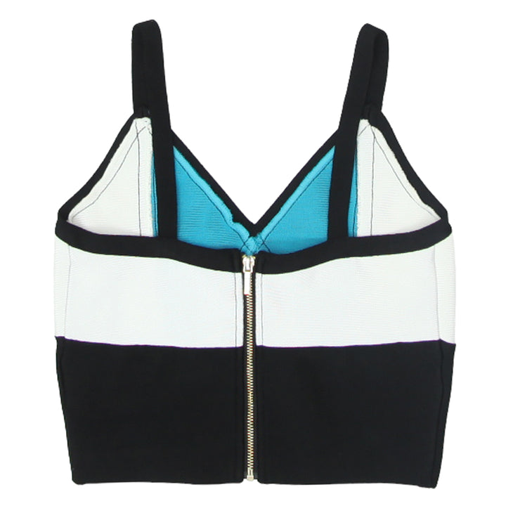 Ladies Bebe Back Zip Crop Top