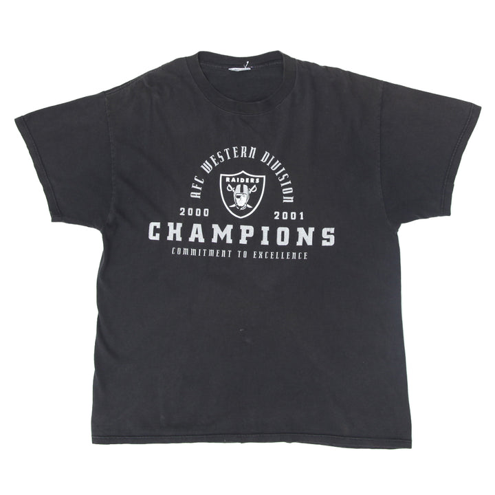 2000-2001 Vintage Las Vegas Raiders AFC Western Division Champions T-Shirt Black