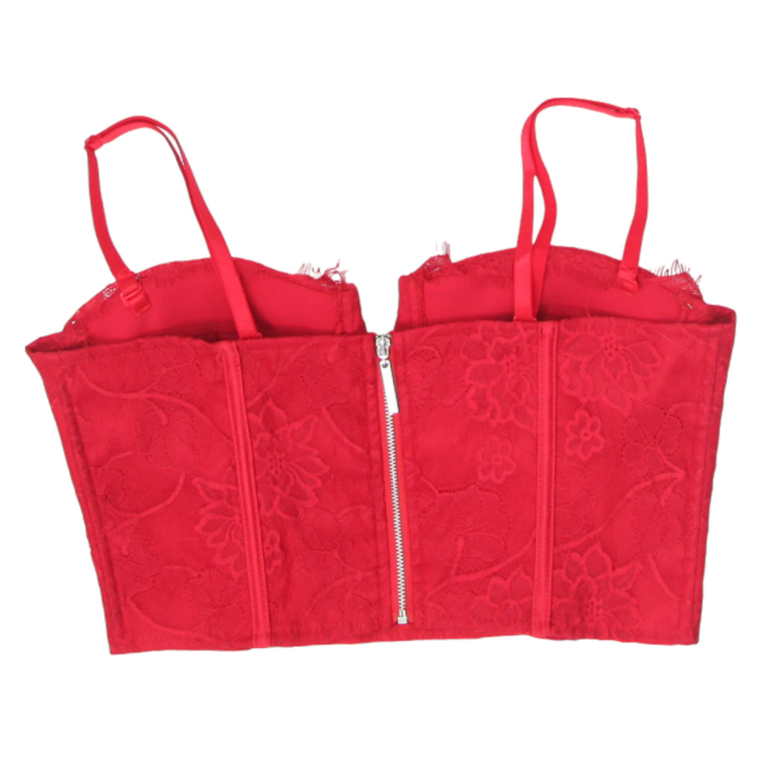 Ladies Revamped Red Lace Corset