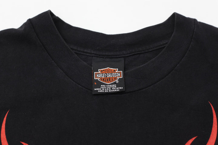 2000 Vintage Harley Davidson Kick Start Party T-Shirt Made in USA Black L