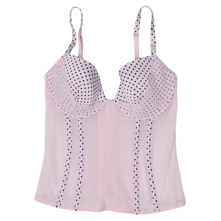 Ladies La Senza Padded Pink Dotted Corset