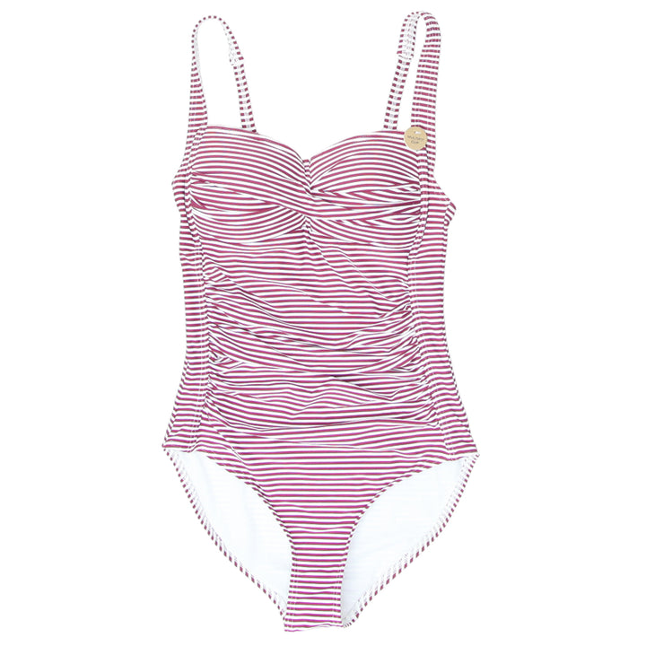 Ladies Stripe Padded Multi Cup Fit One Piece Swimsuit