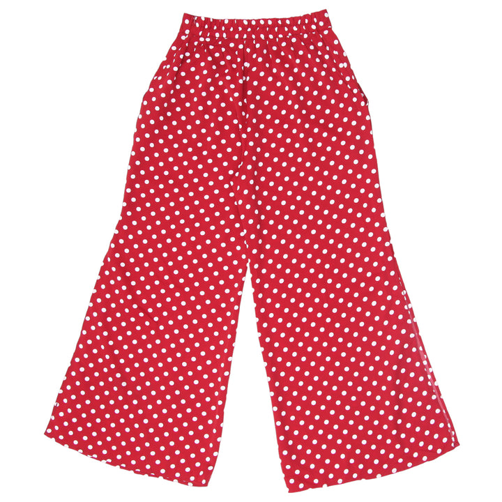 Ladies Red Polka Dot Wide Leg Pants