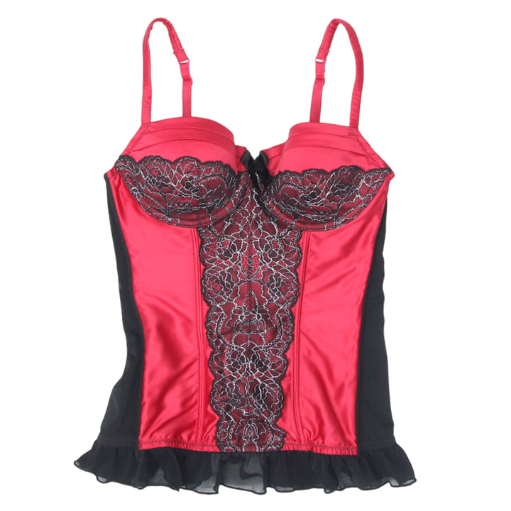 Ladies Bras N Things Red/Black Corset