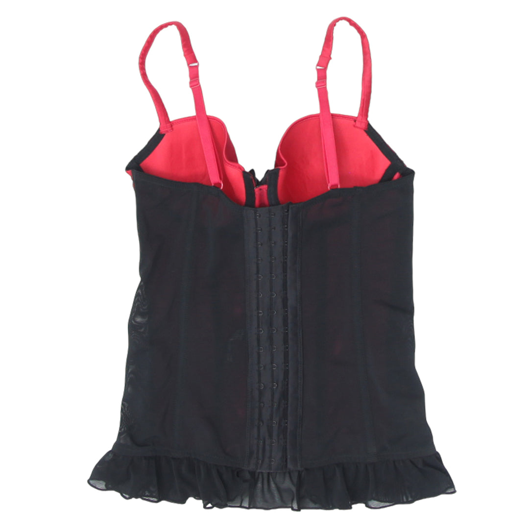 Ladies Bras N Things Red/Black Corset