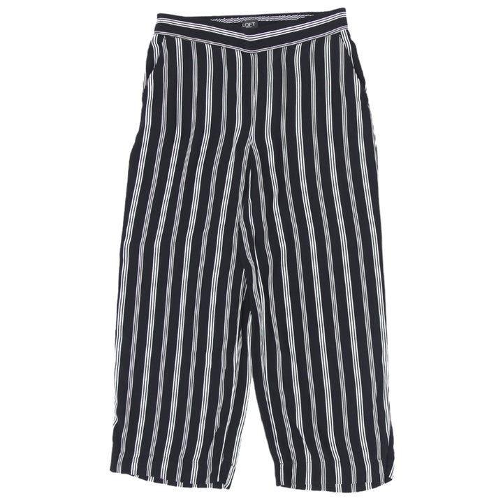 Ladies Loft Petites Black & White Stripe Culottes Pants