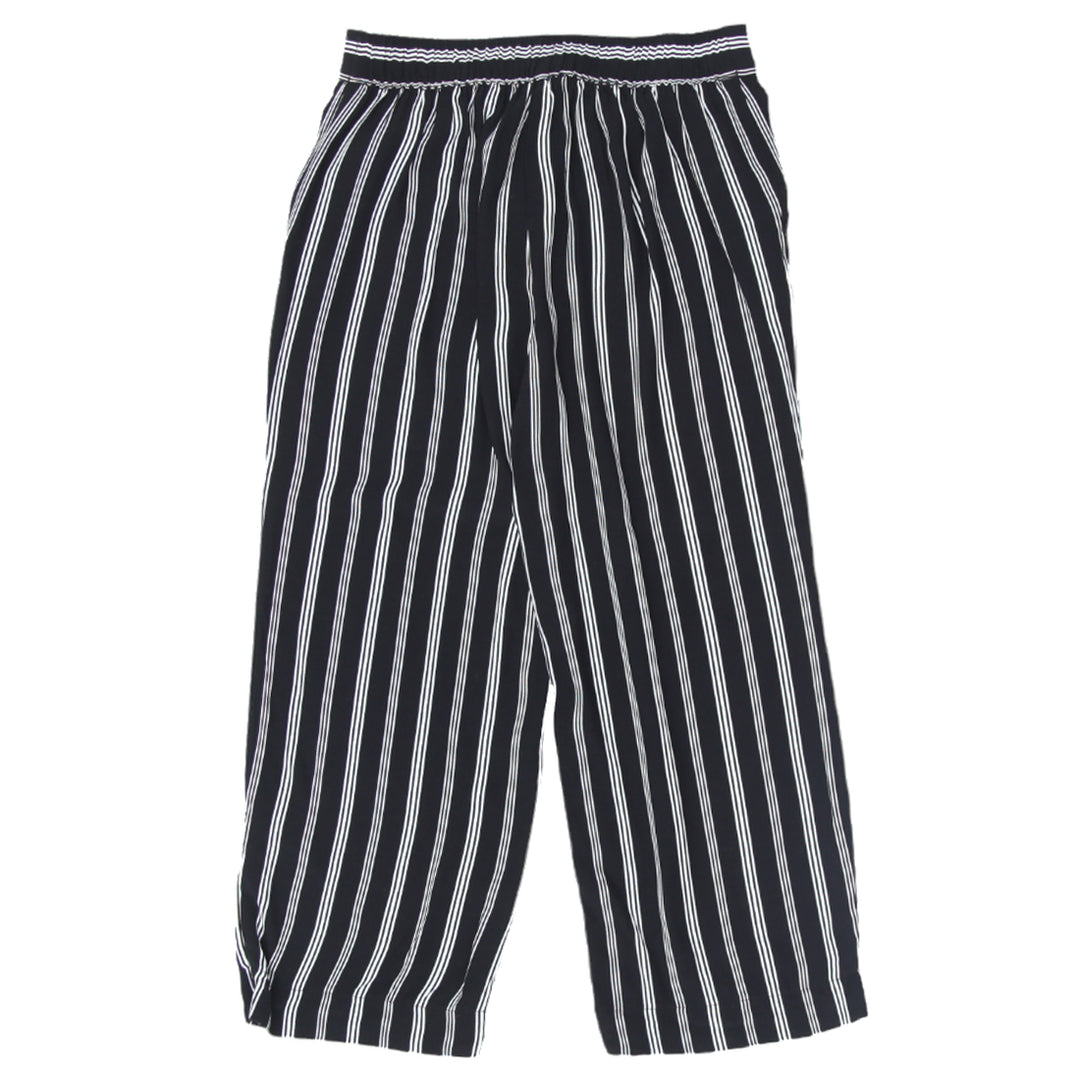 Ladies Loft Petites Black & White Stripe Culottes Pants