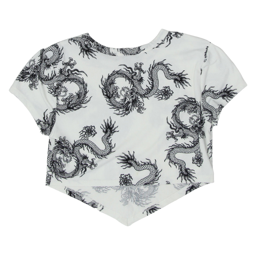 Ladies Pretty Tiny Tops Dragon Print Crop Top