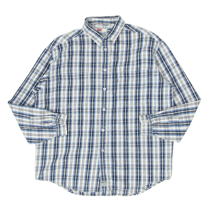 Mens Levi Strauss Plaid long Sleeve Pocket Shirt