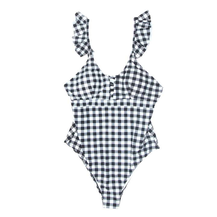 Ladies Cupshe Checkered Padded One Piece Swimsuit