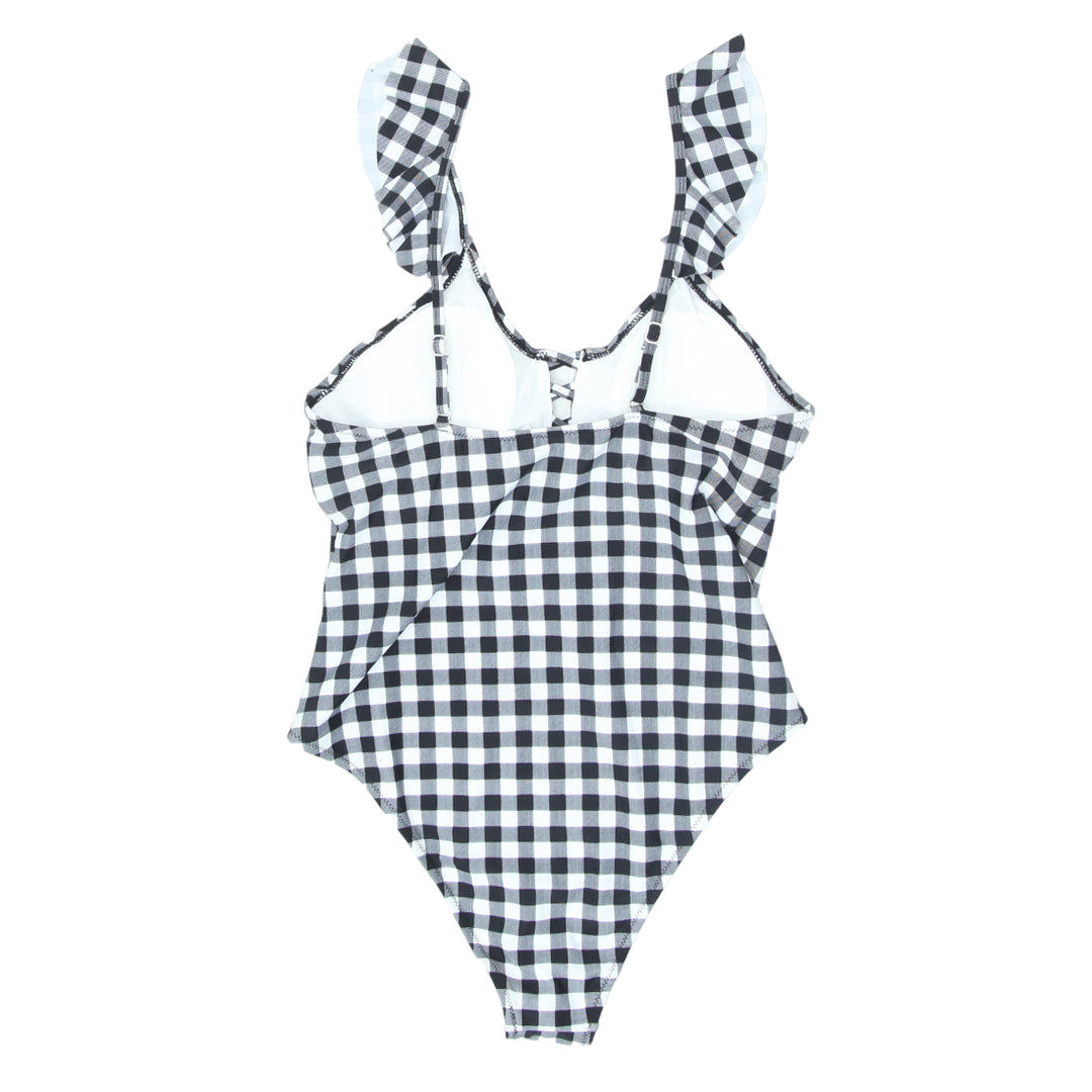 Ladies Cupshe Checkered Padded One Piece Swimsuit