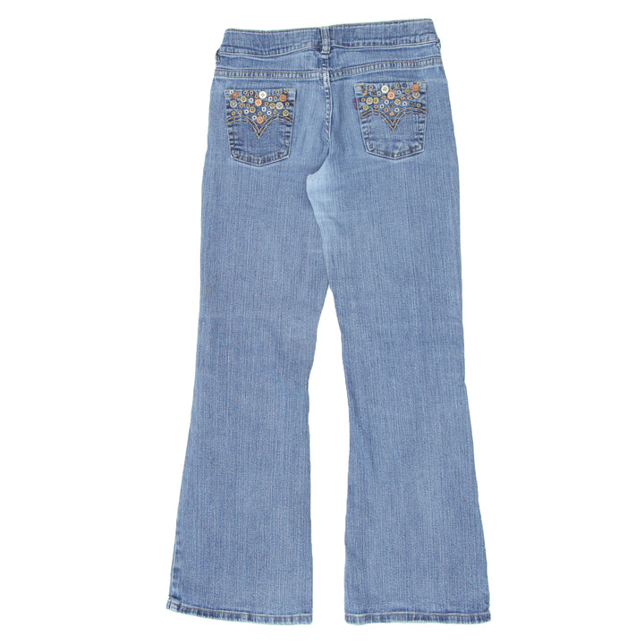 Y2K Girls Youth Levi Strauss Button Detail Bootleg Denim Pants