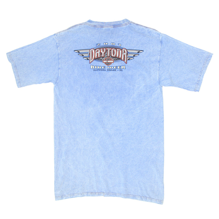 2001 Vintage Harley Davidson Daytona Bike Week Acid Wash T-Shirt Made In USA L