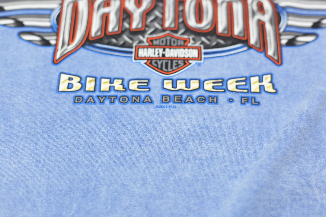 2001 Vintage Harley Davidson Daytona Bike Week Acid Wash T-Shirt Made In USA L