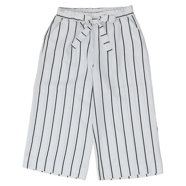 Ladies Striped Wide Leg Ankle Length Pants