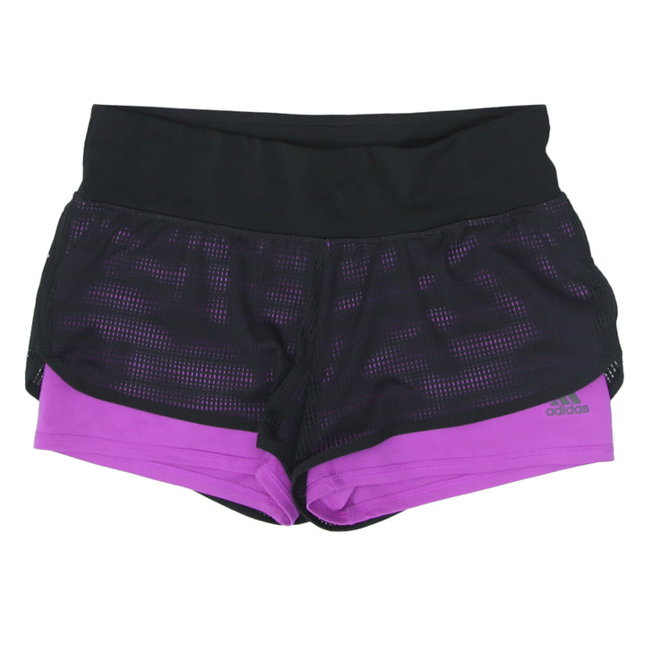 Ladies Adidas Climalite 2 In 1 Mesh Running Sports Shorts