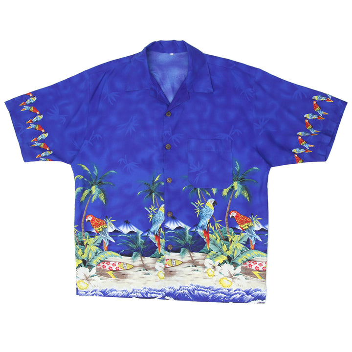 Mens Printed Full Button Short Sleeve Hawaiian Shirt