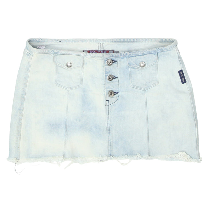 Y2K Ladies Silver Jeans Mini Skirts