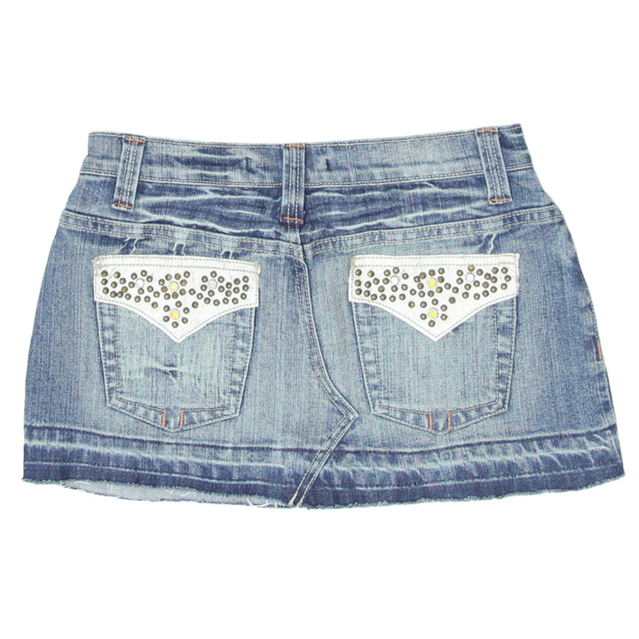 Ladies Vanilla Jeans Washed Denim Skirt