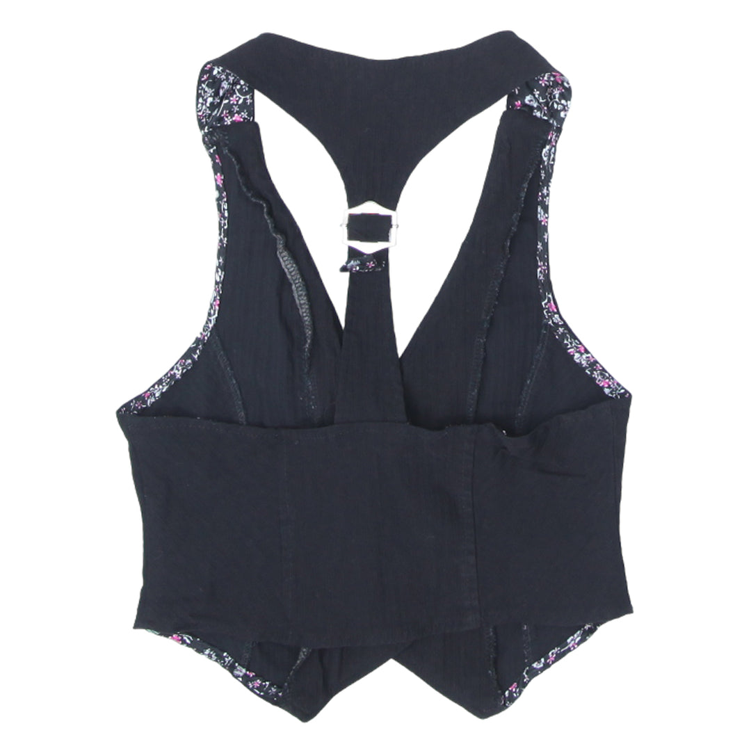 Y2K Ladies Joe Benbasset Crop Black Vest