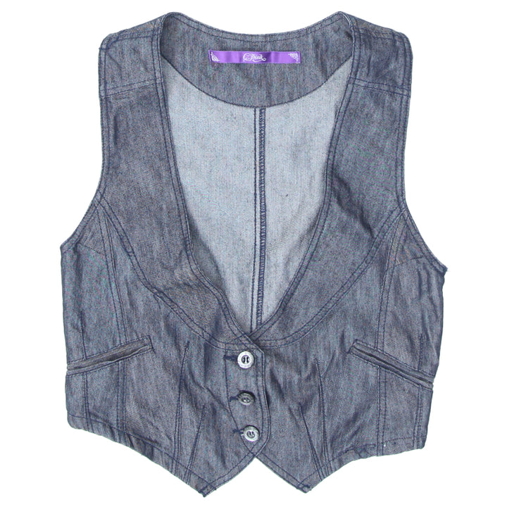 Y2K C Pink Ladies Denim Waistcoat