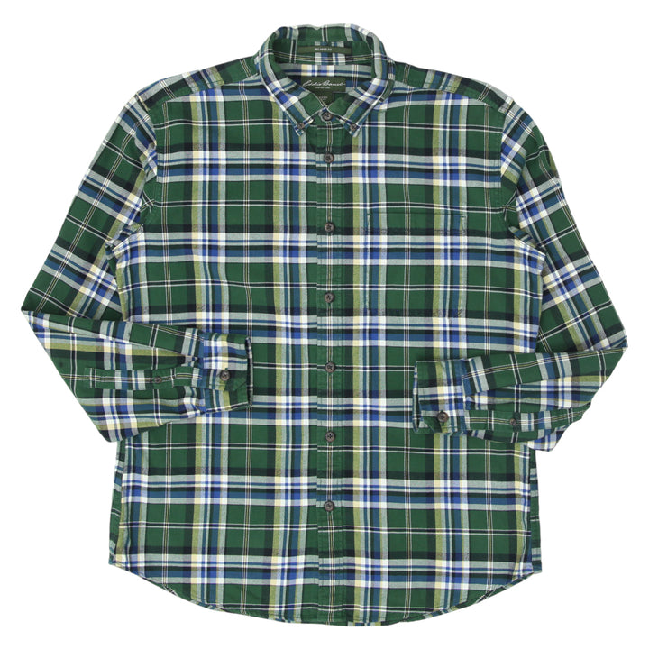 Mens Eddie Bauer Plaid Long Sleeve Shirt