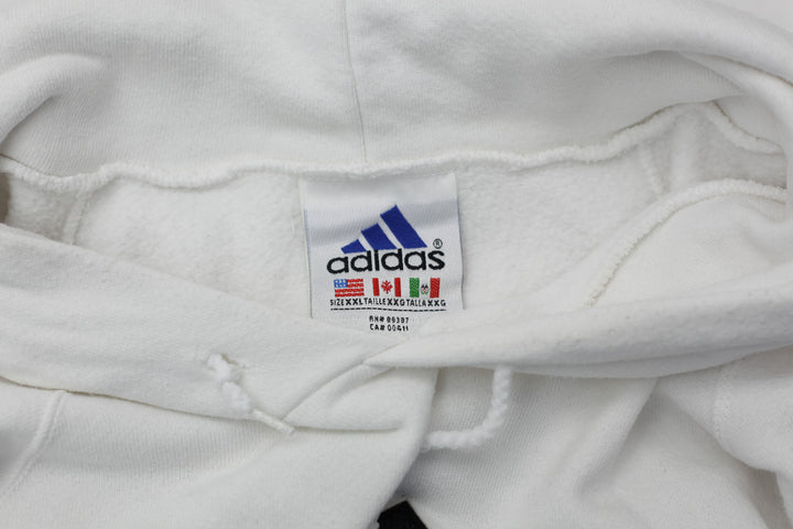 Vintage Adidas White Pullover Hoodie Made In USA