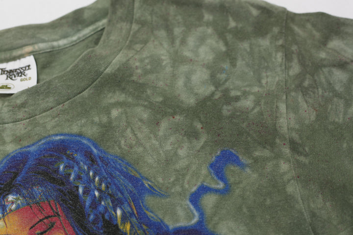 1996 Vintage Native American Nature Earth Tie Dyed T-Shirt Single Stitch Large