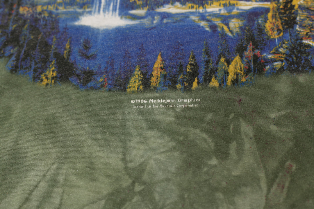 1996 Vintage Native American Nature Earth Tie Dyed T-Shirt Single Stitch Large