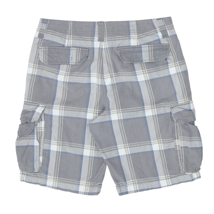 Mens Broken-In Plaid Cargo Shorts