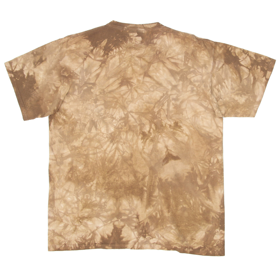 1999 Vintage The Mountain Mustang Tie Dye T-Shirt Brown Large