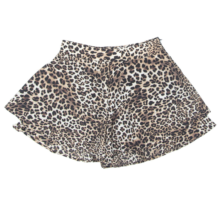 Ladies Ally Leopard Print Layered Shorts