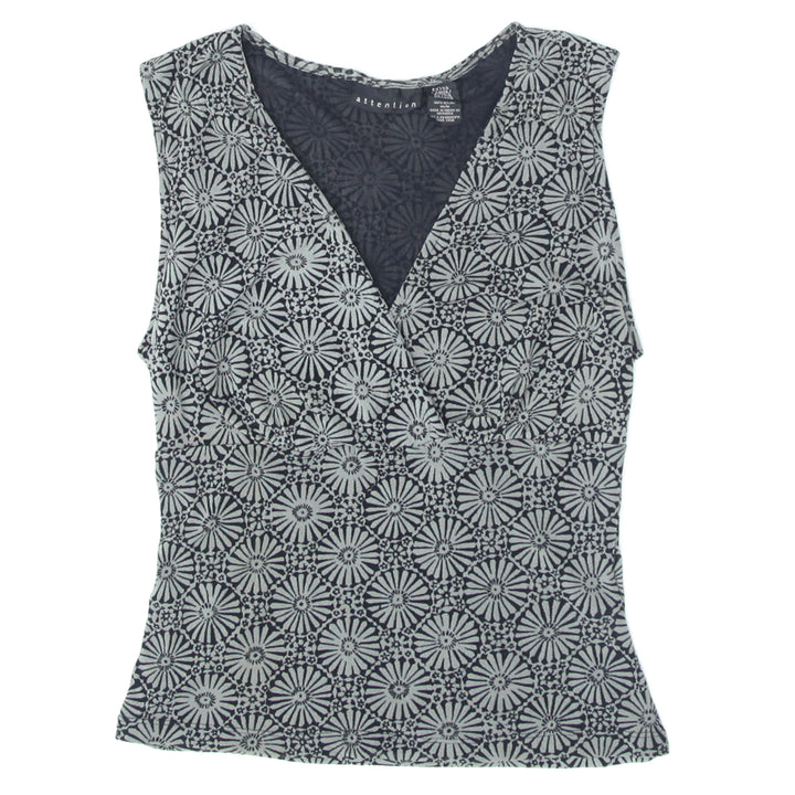 Y2K Sleeveless Overlap Neck Mesh Attention Top