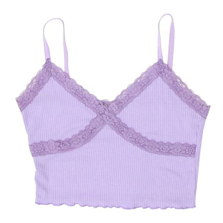 Y2K Purple Strappy Crop Top