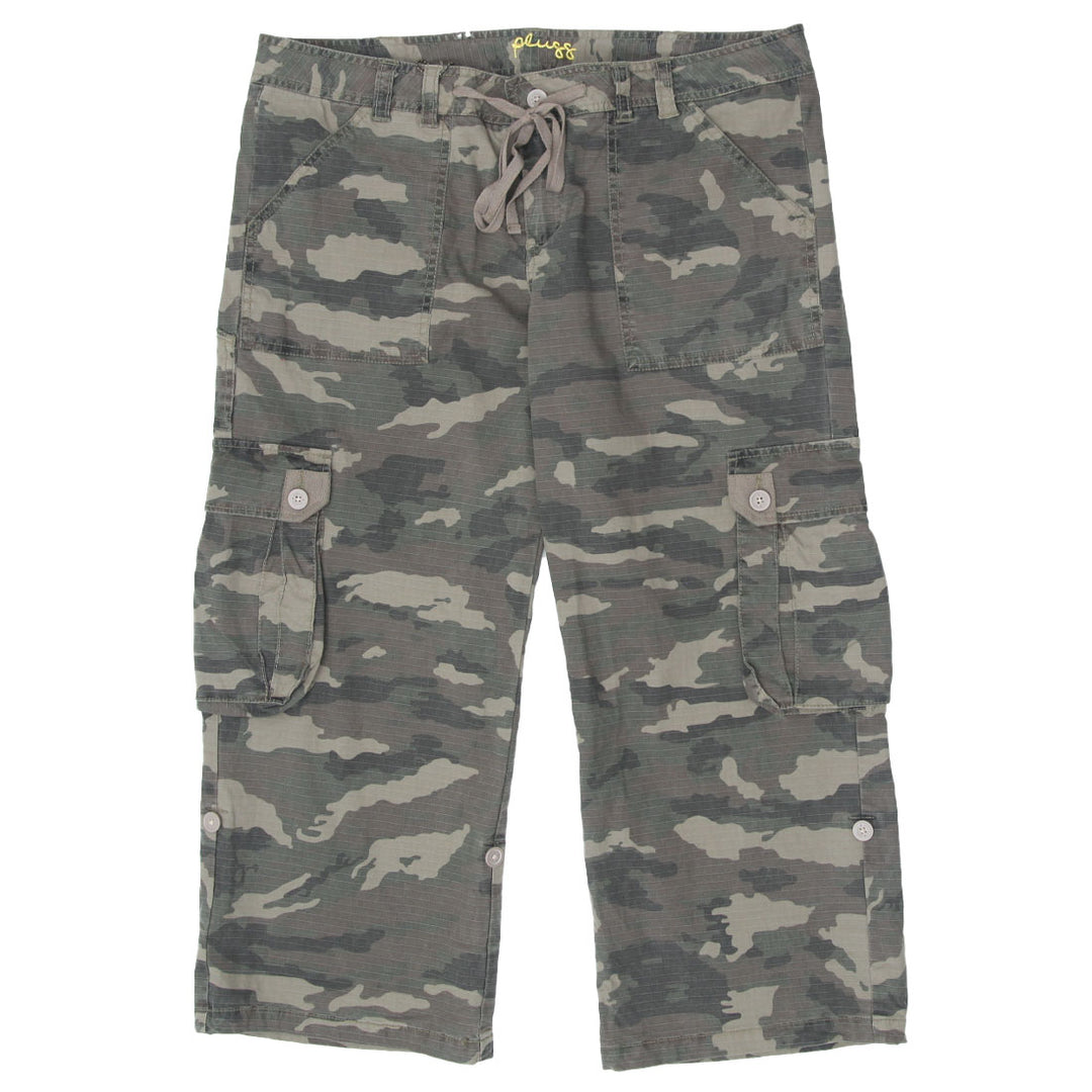 Ladies Plugg Rolled Hem Camouflage Capri Pants