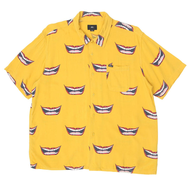 Mens Obey Smile Yellow Shirt