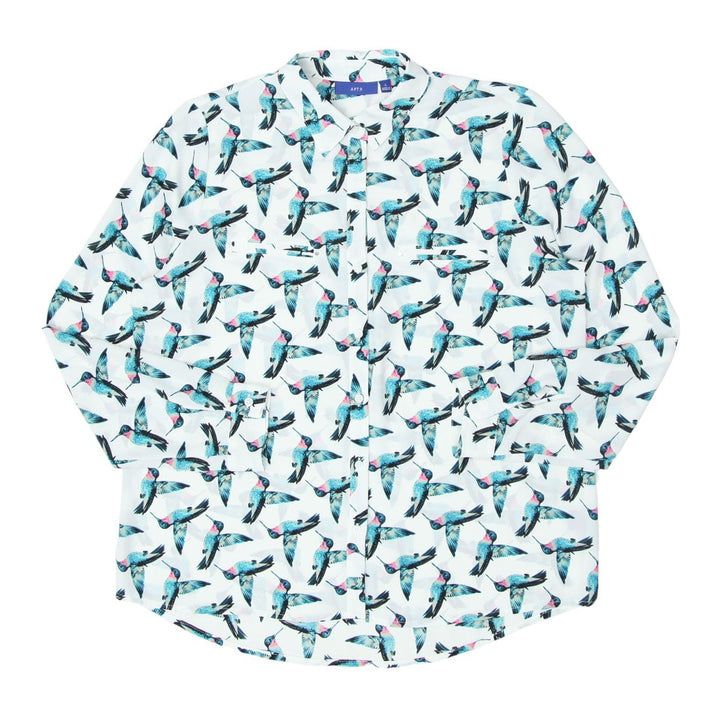 Ladies APT. 9 Birds Print Long Sleeve Blouse