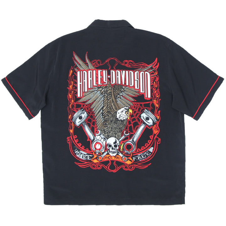 Mens Harley Davidson Eagle Skull Live Free Black Shirt