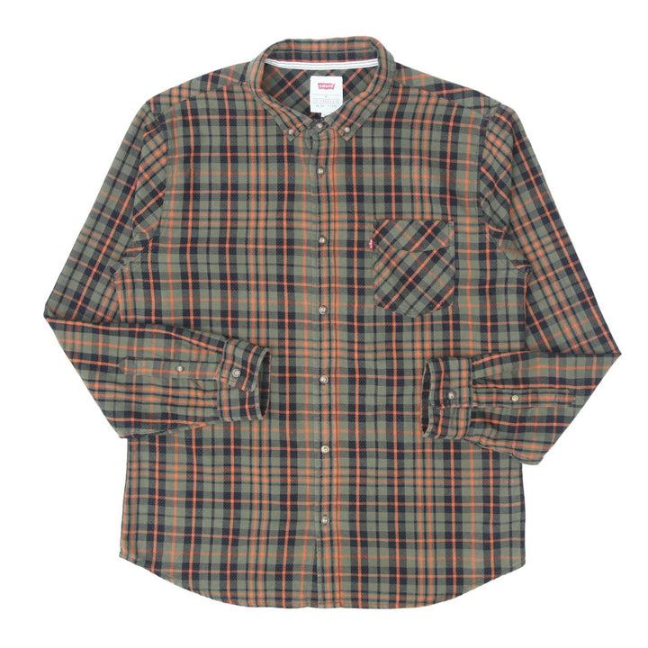 Mens Levi Strauss Plaid Long Sleeve Shirt