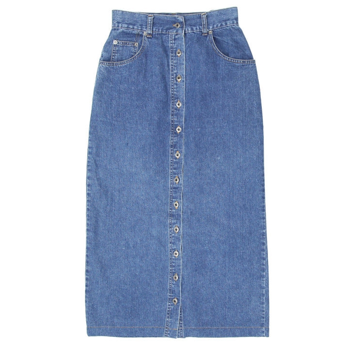 Y2K Denim Button Down Long Skirt