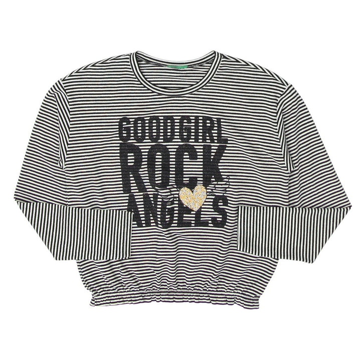 Girls Youth United Colors Of Benetton Stripe Long Sleeve Top
