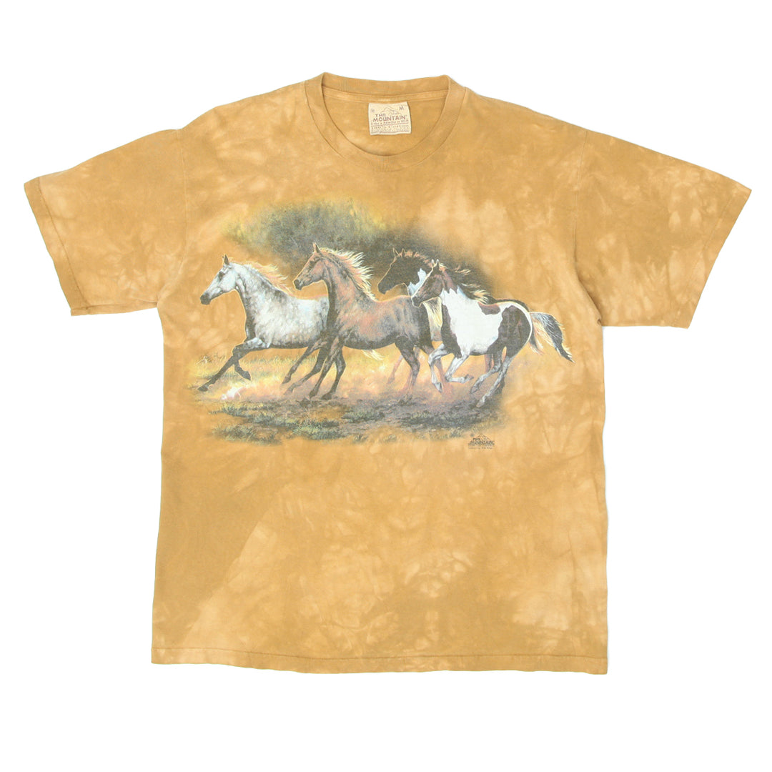 1999 Vintage The Mountain Chris Cuming Running Horses Tie Dye T-Shirt M