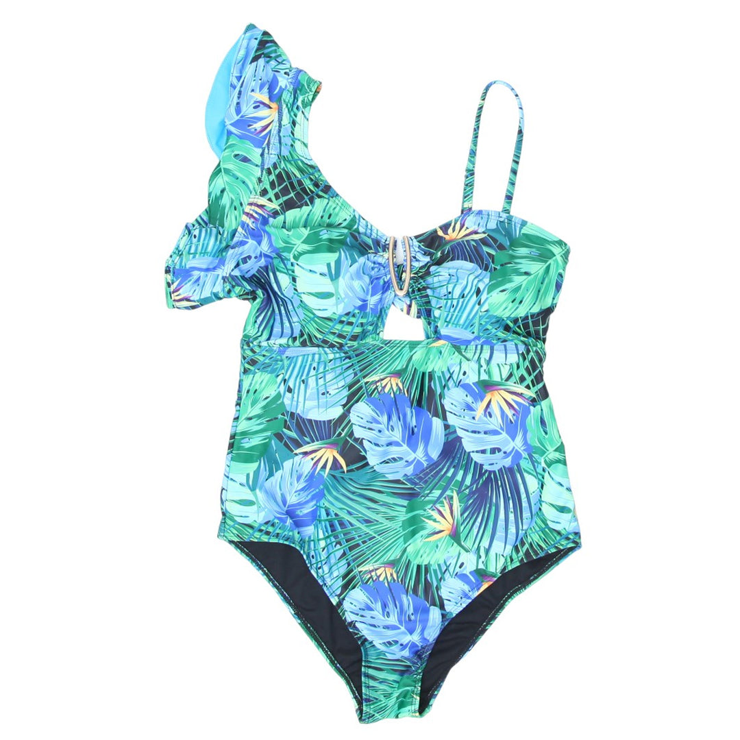 Ladies Floral One Shoulder One Piece Swimsuit