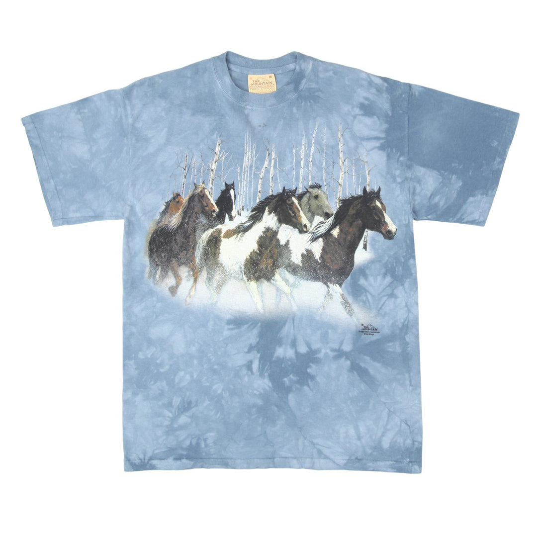 1989 Vintage The Mountain Chris Cumming Horses Tie Dye T-Shirt M