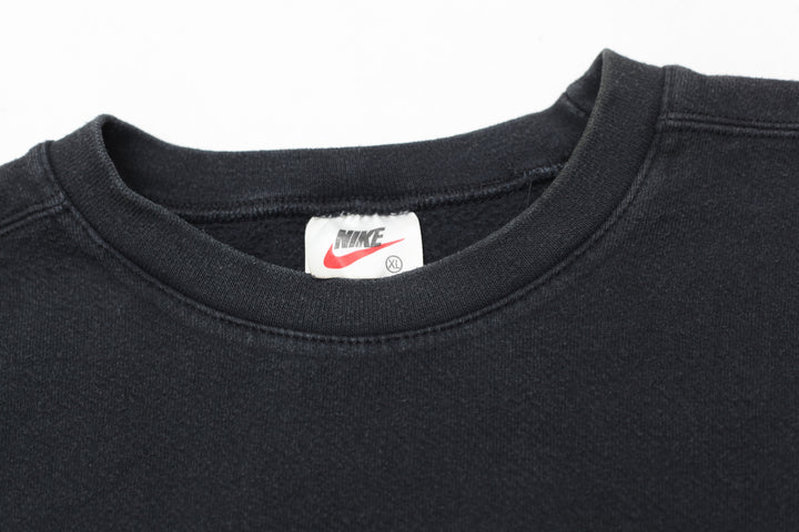 Vintage Nike 90's Swoosh Embroidered Crewneck Sweatshirt Black Made In USA