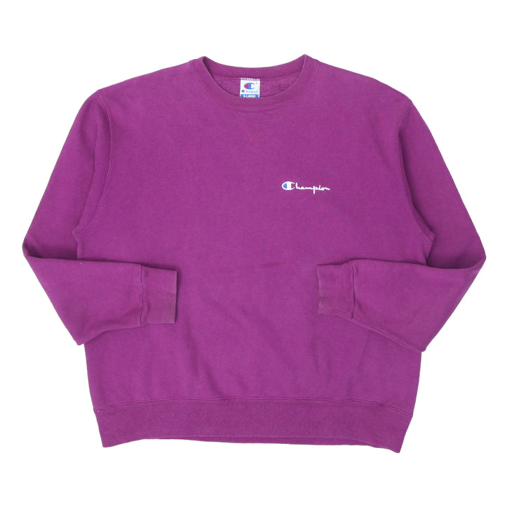 Vintage Champion Embroidered Purple Crewneck Sweatshirt Made in USA