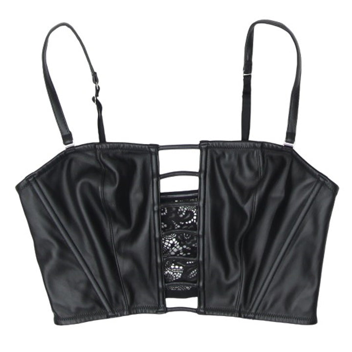 Ladies Black Faux Leather Corset