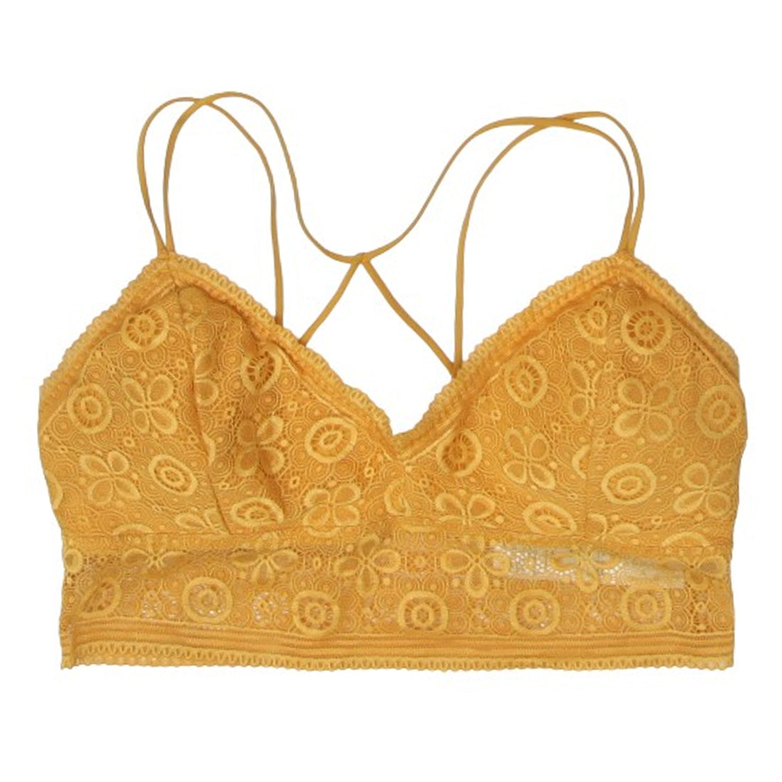 Yellow lace bralette top top