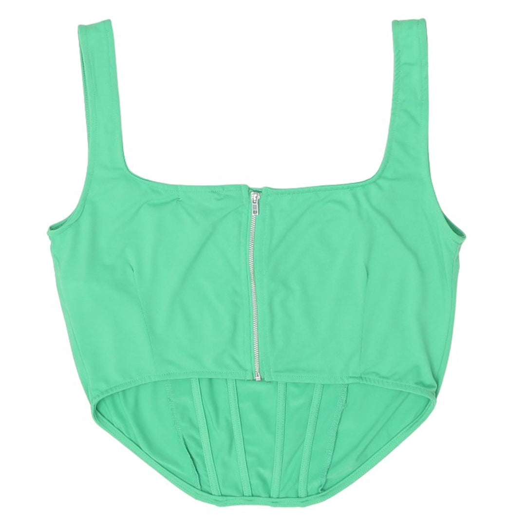 Ladies Wet Seal Back Zip Crop Top