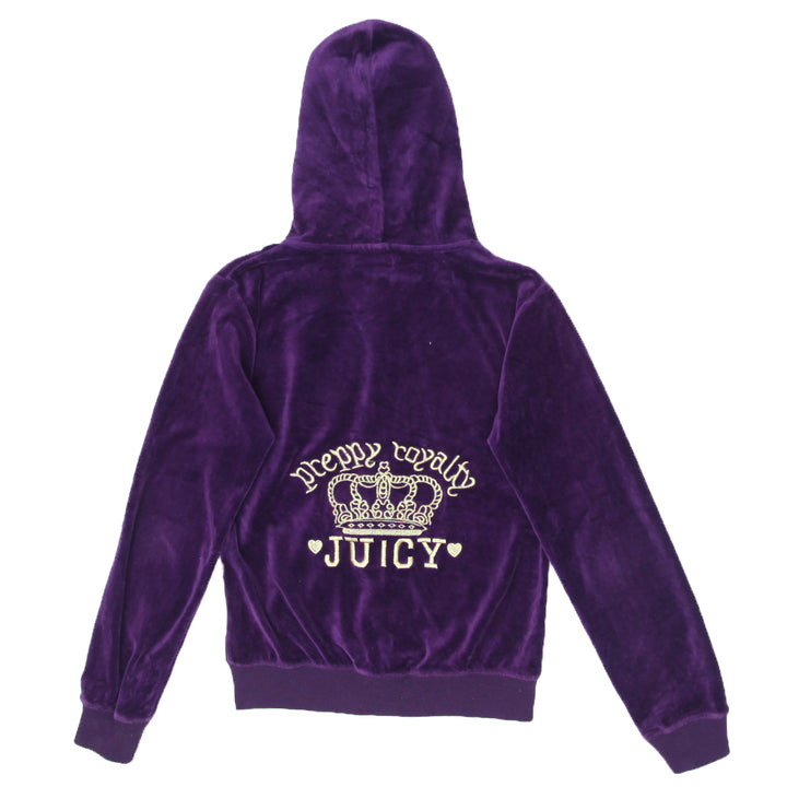 Y2K Juicy Couture Preppy Royalty Purple Velour Track Hoodie